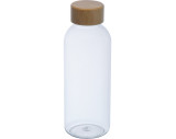 Bottiglia in plastica riciclata con coperchio in bamboo